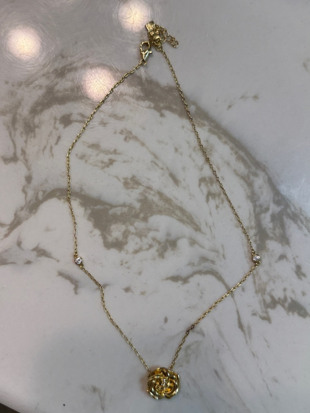 Electric Picks Gold Rose Pendant Necklace